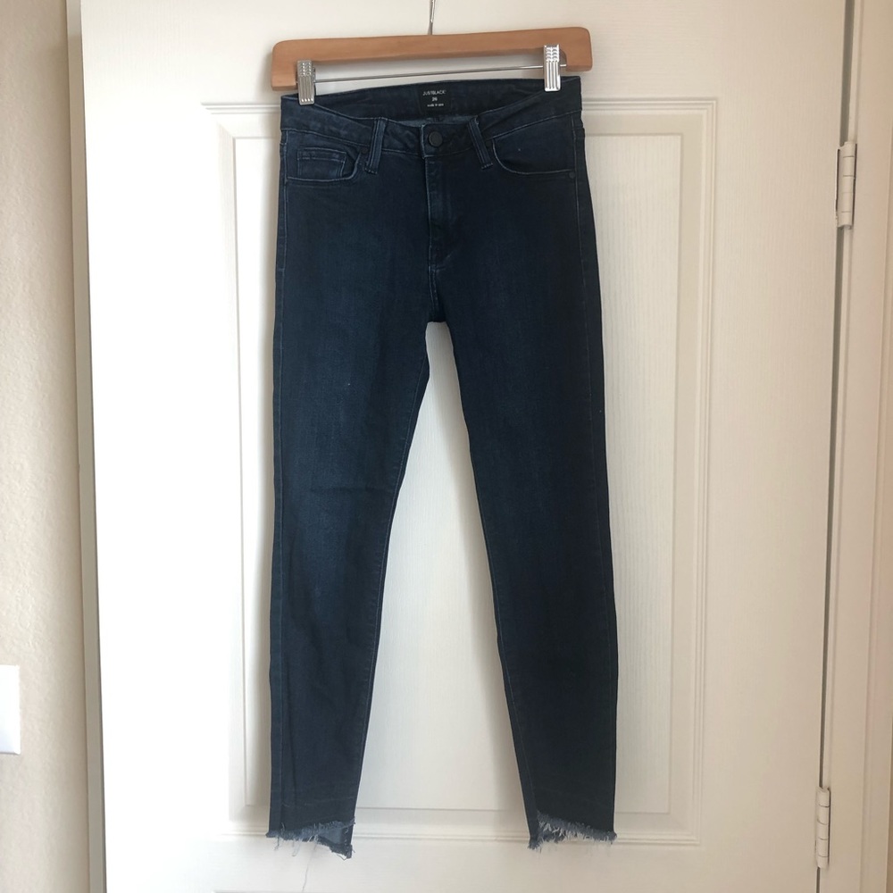 Just Black Denim High Rise Distressed Crop Jeans